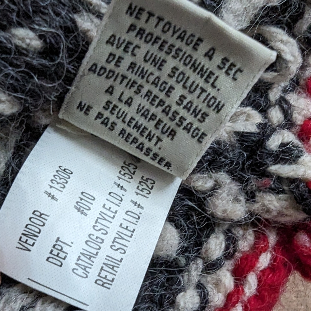 Vintage Y2K Eddie Bauer Fair Isle Wool Alpaca Cardigan Sweater - Picture 9 of 9